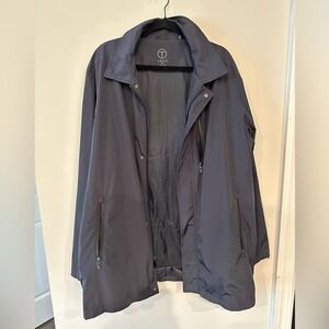 T-Tech by Tumi Mens Navy Blue Lightweight Full Zip‎ Utility Jacket Size XL